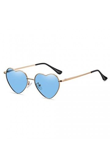 Ggpyyon Lunettes de soleil en forme de cœur polarisées pour femme - Lunettes hippie - Cadre métallique tendance UV400, Doré/b