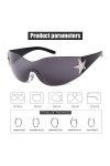 ADEWU Lunettes de sport Lunettes de soleil Y2K Lunettes Unisexe Lunettes rapides Punk Conducteur Lunettes de soleil Protectio