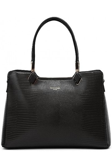 David Jones Sac à main Femme Cabas Trapèze | Multi Compartiments et Poches | Porté-épaule avec bandoulière | Simili Cuir PU L