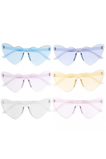 Holibanna 6 Pièces Lunettes De Soleil Sans Monture En Forme De Coeur Lunettes De Soleil De Fête Lunettes De Fête Colorées Lun