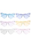 Holibanna 6 Pièces Lunettes De Soleil Sans Monture En Forme De Coeur Lunettes De Soleil De Fête Lunettes De Fête Colorées Lun