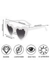 Smilcloud Fashoin Lot de 2 paires de lunettes de soleil en forme de cœur avec perles pour femmes, filles, adultes, enfants, f