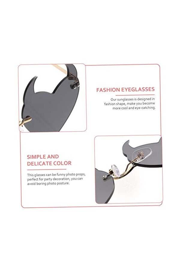 SOIMISS Lunettes De Soleil En Forme De Coeur Accessoires Disco Femmes Lunettes De Mode Pour Femmes Des Lunettes De Soleil Coe