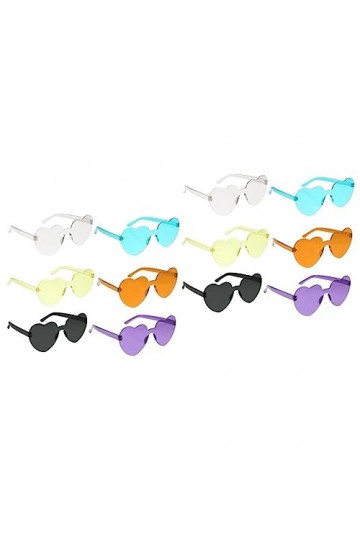 SOIMISS 12 Pièces Lunettes De Soleil Coeur Sans Monture Lunettes De Mode Pour Femmes Lunettes De Soleil Néon Lunettes De Coeu
