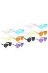 SOIMISS 12 Pièces Lunettes De Soleil Coeur Sans Monture Lunettes De Mode Pour Femmes Lunettes De Soleil Néon Lunettes De Coeu