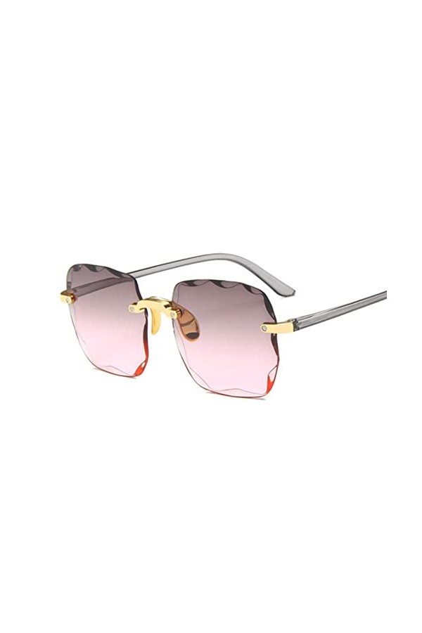 hdsrf Classique Vintage Lunettes de Soleil carrées Femmes dégradé Miroir Lunettes de Soleil sans Cadre Femme rétro Mode Lunet