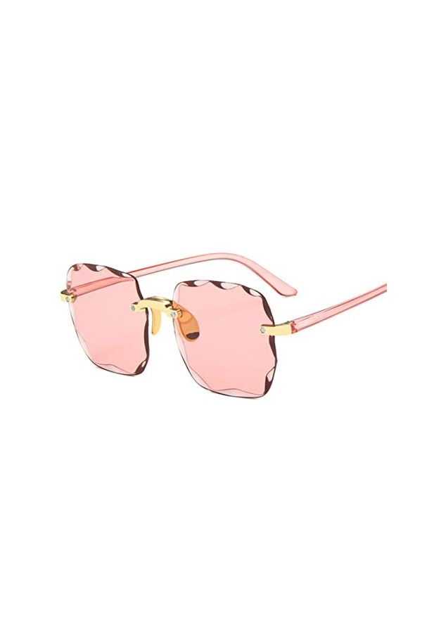hdsrf Classique Vintage Lunettes de Soleil carrées Femmes dégradé Miroir Lunettes de Soleil sans Cadre Femme rétro Mode Lunet