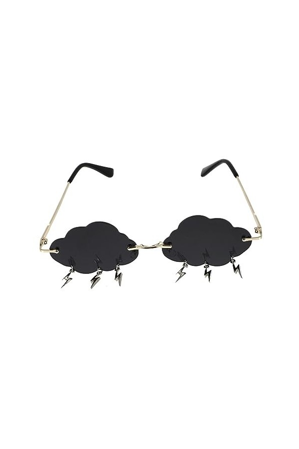 Adorainbow 2 Paires Prop Mignon Nuage Nuages ​​Faveur Lunettes De Soleil Femmes Vintage Sans Monture Bizarre Verre Larme Punk