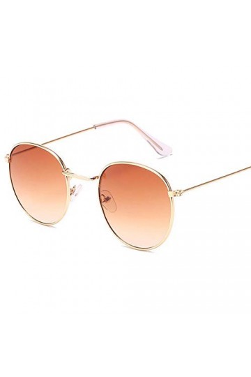BGPOM Lunettes de Soleil Classique Petit Cadre Lunettes de Soleil Rondes Femmes/Hommes Alliage Miroir Lunettes de Soleil Uv40