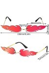 4 Pièces Lunette Flamme Lunette de Soleil, Lunettes de Soleil Flamme Femme, Lunettes Flamme, Flame Lunettes de Soleil Miroir,