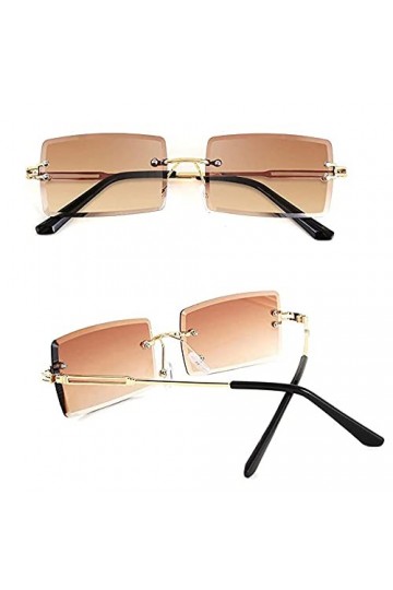 DFGF 3 Pièces Lunettes De Soleil Mode, Lunettes De Soleil Sans Monture, UV400 Protection Lunettes De Soleil Sans Monture Vint