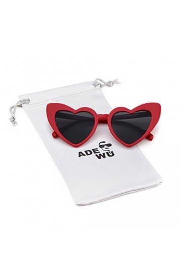ADEWU Lunettes de soleil en forme de cœur pour mariage style rétro unisexe protection UV lunettes de fête mode féminine