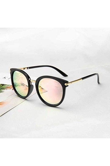 2THTHT2 Lunettes De Soleil Femmes Miroirs De Conduite Vintage pour Femmes Lentille Plate Réfléchissante Lunettes De Soleil Fe