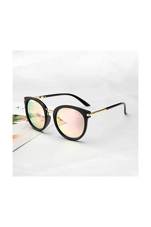 2THTHT2 Lunettes De Soleil Femmes Miroirs De Conduite Vintage pour Femmes Lentille Plate Réfléchissante Lunettes De Soleil Fe