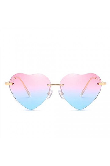 2THTHT2 Lunettes De Soleil Coeur Femmes Love Lolita sans Monture Cadre Clair Lunettes De Soleil Teinte Transparent Vintage sa