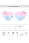 2THTHT2 Lunettes De Soleil Coeur Femmes Love Lolita sans Monture Cadre Clair Lunettes De Soleil Teinte Transparent Vintage sa