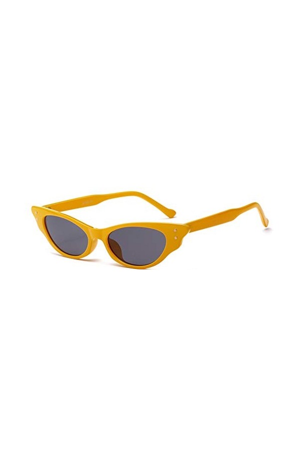 2THTHT2 Mode Cat Eye 90S Lunettes De Soleil Femmes Marque Designer Rétro&nbsp;&nbsp;&nbsp;Femme sans Soleil Jaune