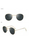 Lunettes de Soleil Mode Rétro Lunettes de Soleil Rondes Lunettes de Soleil pour Femmes Lunettes Miroir en Alliage pour Dames