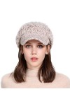 Comhats Bonnet dhiver 100 % laine tricotée avec visière pour femme Newsboy Casquette Baker Boy Bonnet en polaire et coton do
