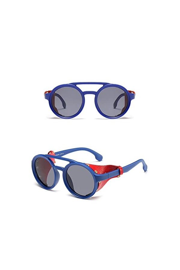 Mode Steampunk Lunettes de Soleil Hommes et Femmes Lunettes de Soleil Rondes rétro Mode personnalité côté Couverture Style Lu