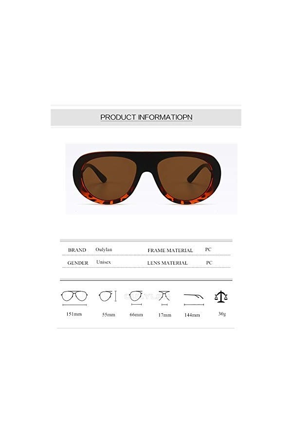 2THTHT2 Lunettes De Soleil Rondes Oversize Femme Lunettes De Soleil Ovales De