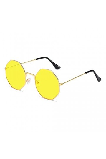 SONLED Lunettes de Soleil polygone Lunettes de Soleil en métal Petit Cadre Lunettes de Soleil carrées for Hommes Femmes Nuanc