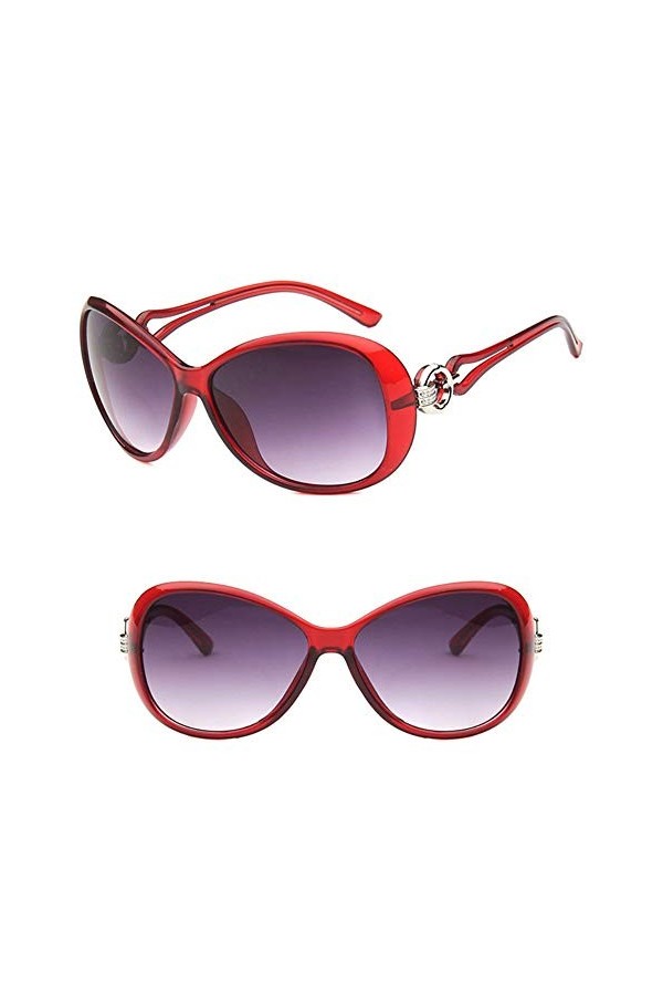 2THTHT2 Lunettes De Soleil Femme Marque Designer Lunettes De Soleil Oversize Classiques Uv400&nbsp;&nbsp;&nbsp;Vin Rouge