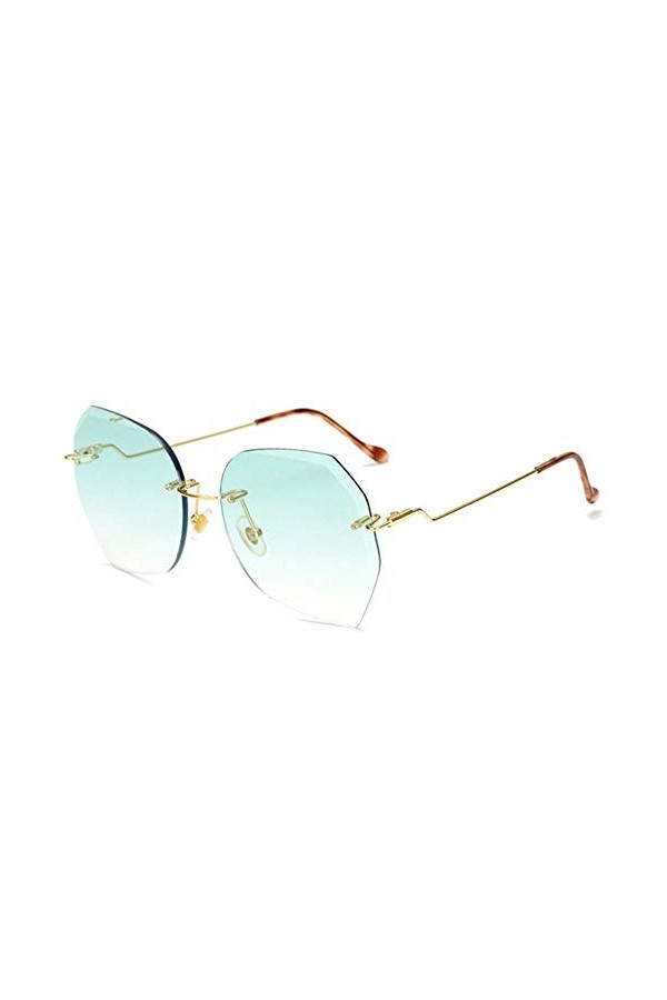 2THTHT2 Lunettes De Soleil sans Monture Femme Diamant Lentille De Soleil Surdimensionné Lunettes De Soleil Femmes Rose Gradie
