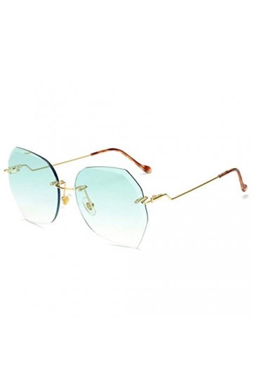 2THTHT2 Lunettes De Soleil sans Monture Femme Diamant Lentille De Soleil Surdimensionné Lunettes De Soleil Femmes Rose Gradie