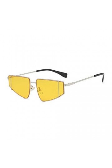 YUANCHENG Femmes Oversized Cat Eye lunettes de soleil Femmes Style rétro Dernières étoiles Lunettes de soleil Argent-Jaune