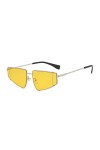 YUANCHENG Femmes Oversized Cat Eye lunettes de soleil Femmes Style rétro Dernières étoiles Lunettes de soleil Argent-Jaune
