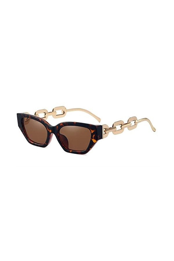 CSRP Lunettes de Soleil Yeux de Chat Vintage pour Femmes Nouvelle Marque Petite chaîne en métal Lunettes de Soleil Lunettes d