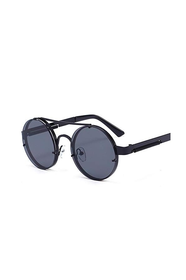 SHANGYUN Vintage Lunettes de Soleil Rondes Femmes Hommes Lunettes de Soleil Dames UV400 Lunettes de Soleil Homme Femme