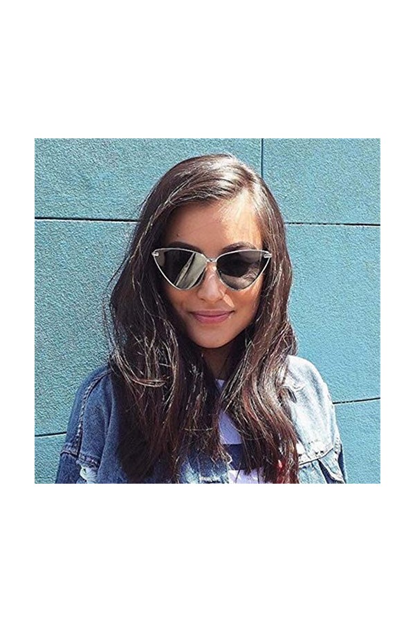 2THTHT2 Lunettes De Soleil Vintage Femmes Cat Eye Lunettes De Soleil Femme Océan Transparent&nbsp;&nbsp;&nbsp;Noir