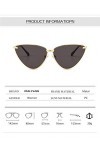 2THTHT2 Lunettes De Soleil Vintage Femmes Cat Eye Lunettes De Soleil Femme Océan Transparent&nbsp;&nbsp;&nbsp;Noir