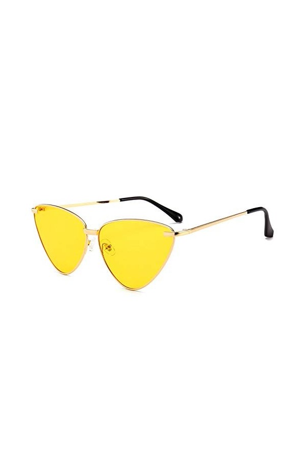 2THTHT2 Lunettes De Soleil Vintage Femmes Cat Eye Lunettes De Soleil Femme Océan Transparent&nbsp;&nbsp;&nbsp;Jaune