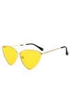 2THTHT2 Lunettes De Soleil Vintage Femmes Cat Eye Lunettes De Soleil Femme Océan Transparent&nbsp;&nbsp;&nbsp;Jaune