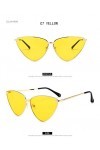 2THTHT2 Lunettes De Soleil Vintage Femmes Cat Eye Lunettes De Soleil Femme Océan Transparent&nbsp;&nbsp;&nbsp;Jaune