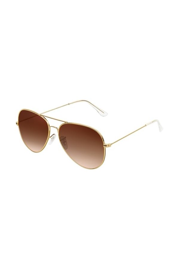 KANASTAL Lunettes de Soleil Polarisée pour Homme et Femme Lunette de Soleil Mode Marron Lunettes de Soleil Classiques Métal 1