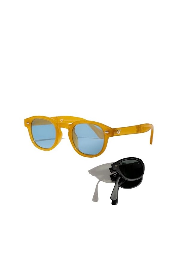 OS SUNGLASSES Lunettes De Soleil Polarisé Lunettes Pliante Polarisées Rétro Lunettes De Soleil Pliables Pour Femme Homme Prot