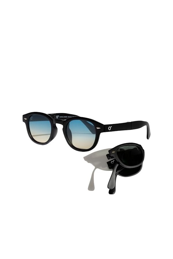 OS SUNGLASSES Lunettes De Soleil Polarisé Lunettes Pliante Polarisées Rétro Lunettes De Soleil Pliables Pour Femme Homme Prot