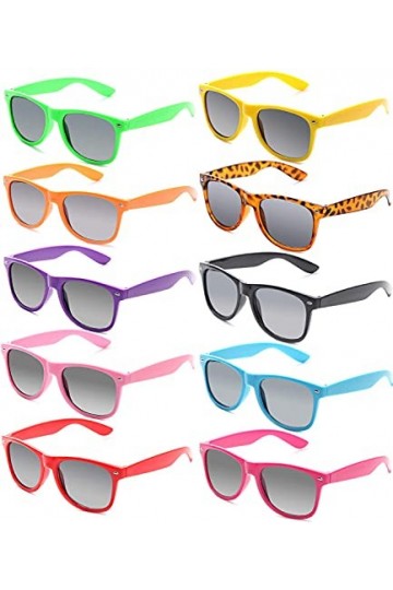 FSMILING Nerd Lot de lunettes de soleil pour homme et femme Multicolore, mélangé 10paires