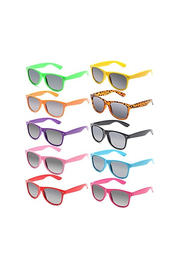 FSMILING Nerd Lot de lunettes de soleil pour homme et femme Multicolore, mélangé 10paires