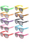 FSMILING Nerd Lot de lunettes de soleil pour homme et femme Multicolore, mélangé 10paires