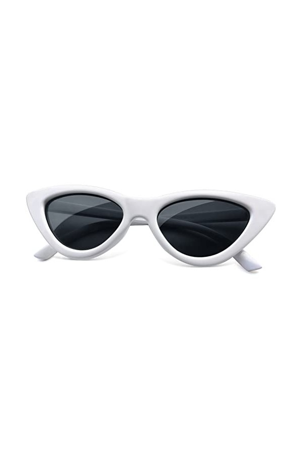 Joopin Lunette de Soleil Femme Polarisée et Lunette de Soleil Rétro Cateye Lunette de Soleil Femme Blanche Vintage Mode pour 