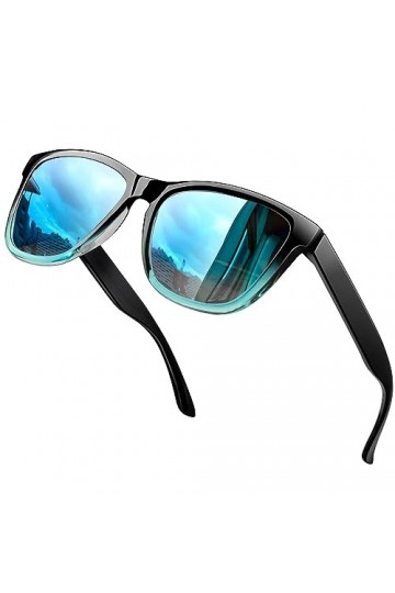 KANASTAL Lunettes de Soleil Polarisées pour Homme et femme Rectangulaire Lunettes de Soleil Bleues Mode Lunettes de Soleil Lé