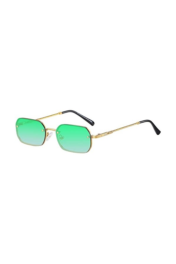 H HELMUT JUST Lunette de Soleil pour Homme Femme Rectangulaire Petite Miroir Verres Mode Anti Reflet et UVA UVB