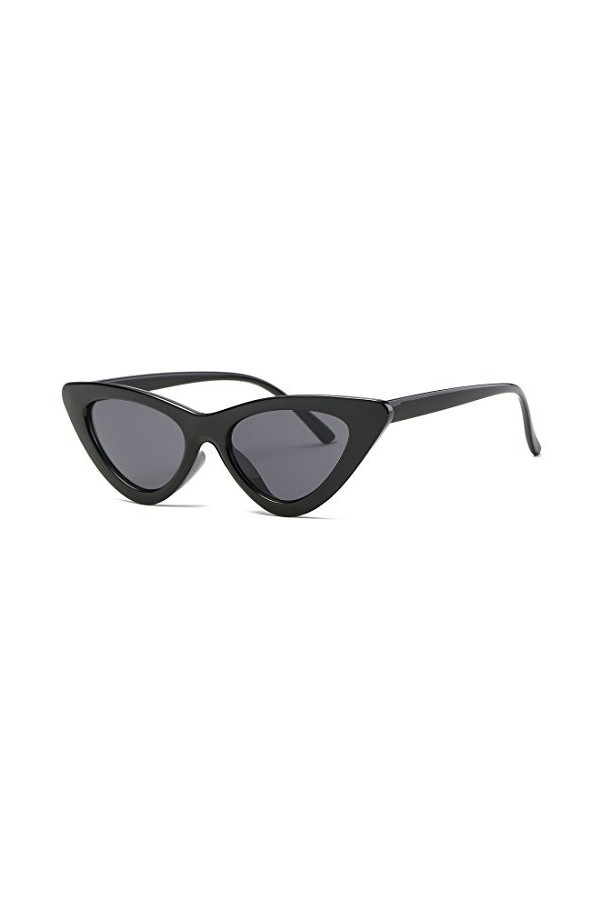 kimorn Œil De Chat lunettes de soleil pour femmes Clout Goggles Charnières métalliques K0566 Noir 