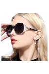 FIMILU Lunettes de Soleil pour Femme Lunettes de Soleil Polarisées Classiques UV400 Protection Blanc 