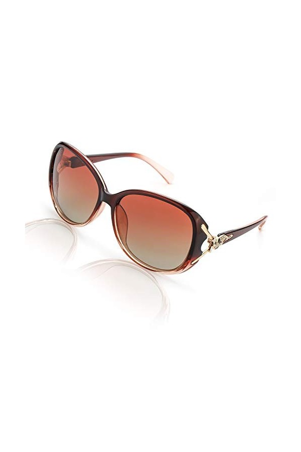 FIMILU Lunettes de Soleil pour Femme Lunettes de Soleil Polarisées Classiques UV400 Protection Blanc 